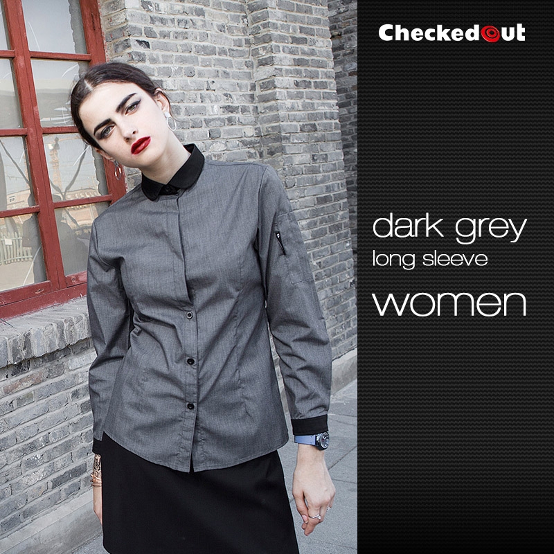 long sleeve dark grey women shirt 